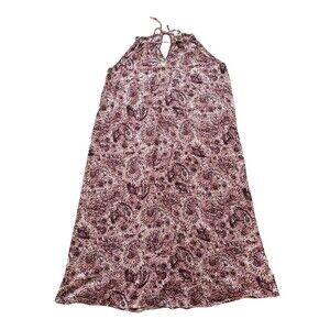 Gap Midi Dress Women’s Medium Sleeveless Halter Paisley Pink Purple Adjustable